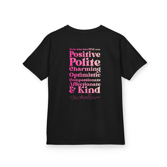 Pink Girl 4 Life T-Shirt - Cute Youth Black Graphic Tee, Positive Affirmation Shirt, Inspirational Gift
