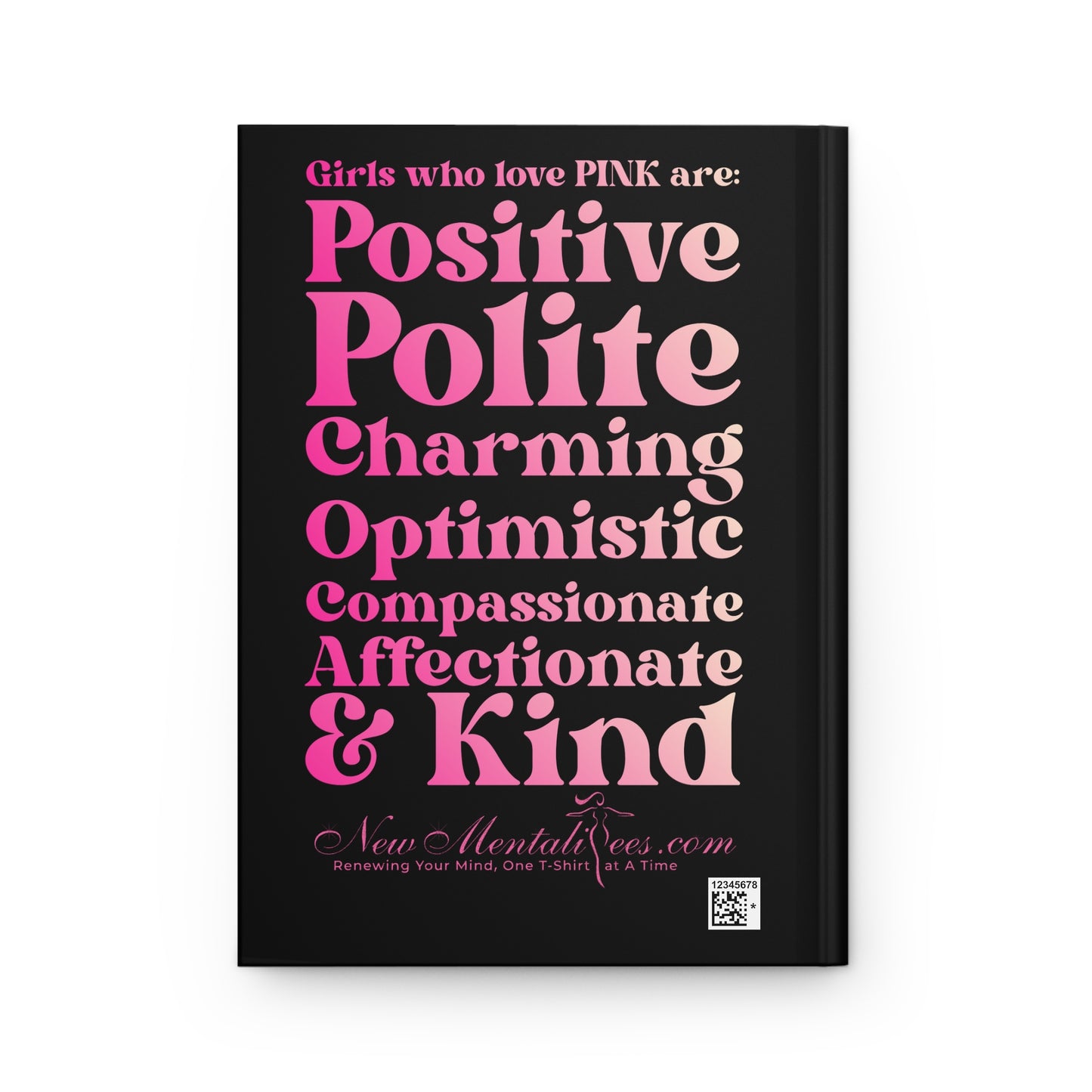Pink Girl 4 Life Black Matte Hardcover Journal – 150 Lined Pages | Inspirational Journal for Women & Girls | 5.75" x 8" Gift Notebook