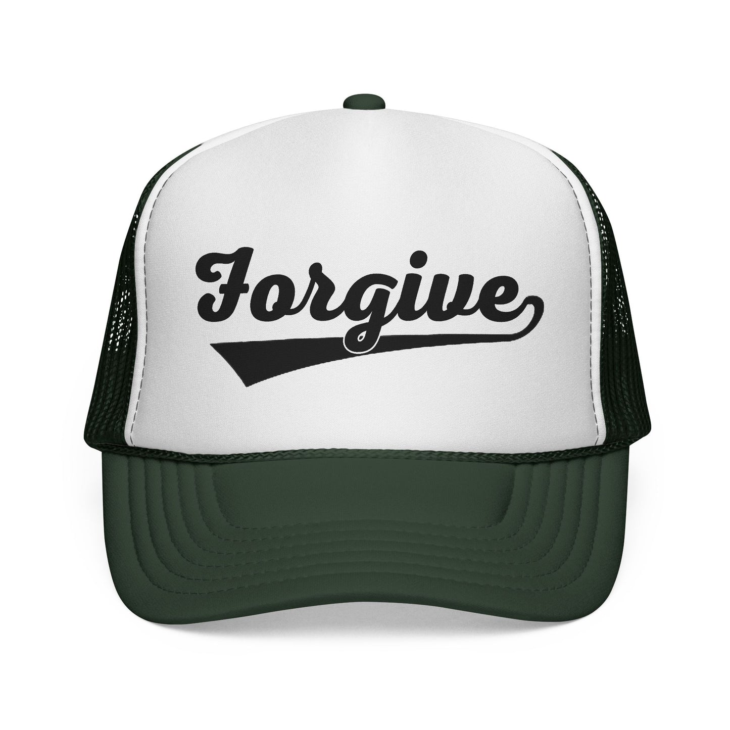 FORGIVE SCRIPT Trucker Hat | Inspirational Baseball Cap | Motivational Snapback Hat | Unisex Mesh Cap | Faith Inspired Streetwear