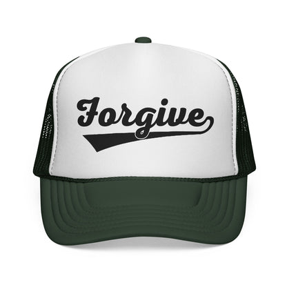 FORGIVE SCRIPT Trucker Hat | Inspirational Baseball Cap | Motivational Snapback Hat | Unisex Mesh Cap | Faith Inspired Streetwear