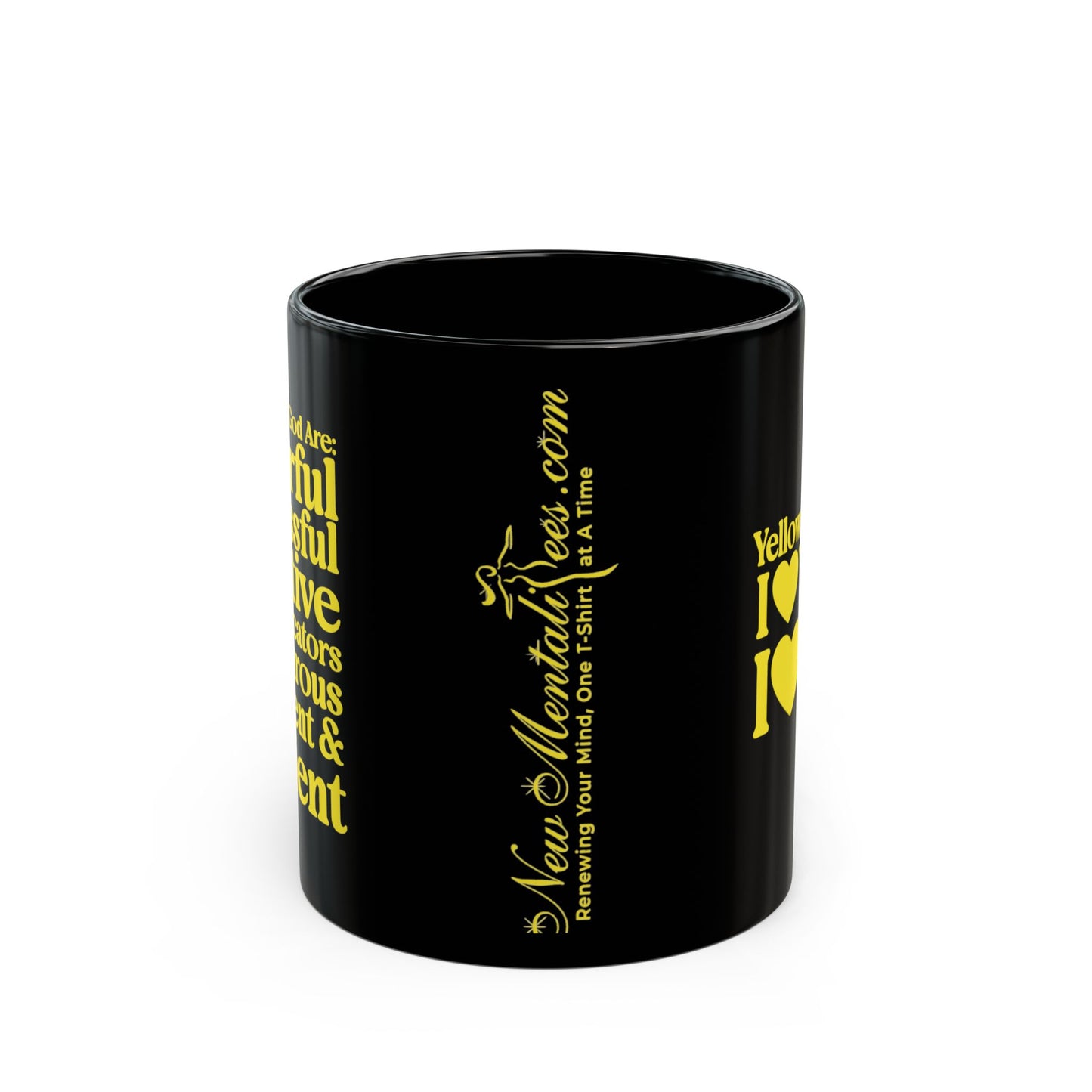 Yellow Girls 4 God Mug - Black Contrast Collection
