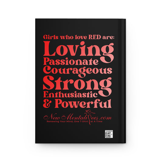 Red Girl 4 Life Black Matte Hardcover Journal – 150 Lined Pages | Inspirational Journal for Women & Girls | 5.75" x 8" Gift Notebook