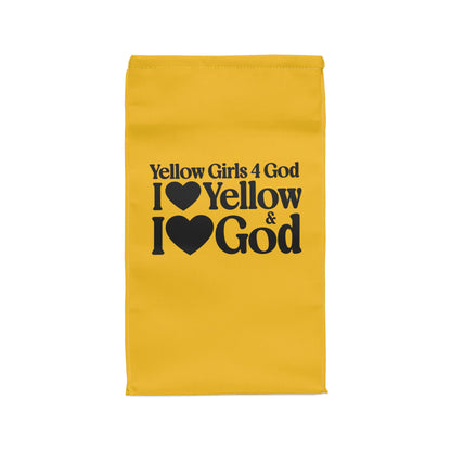 💛 Yellow Girls 4 God Lunch Tote – Double-Sided Inspirational Faith Lunch Bag | Insulated Lunch Bag | Gift for Girls & Women