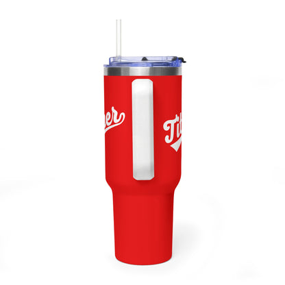 TITHER Baseball Script Tumbler 40oz – Faith-Based Giving Drinkware – Tithing Lifestyle Cup – Church Gift