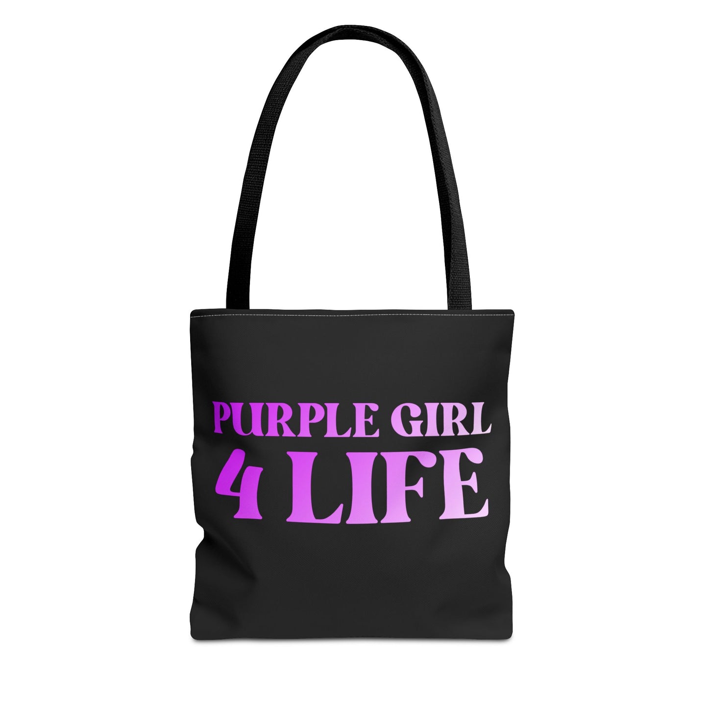 Purple Girl 4 Life Tote Bag - Cute Black Bag for Women and Girls, Double Sided Inspirational Tote