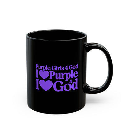 Purple Girls 4 God Mug - Black Contrast Collection