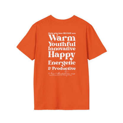 Orange Girl 4 Life T-Shirt - Cute Ladies Orange Graphic Tee, Positive Affirmation Shirt, Inspirational Unisex T-Shirt, Orange Fashion Tee