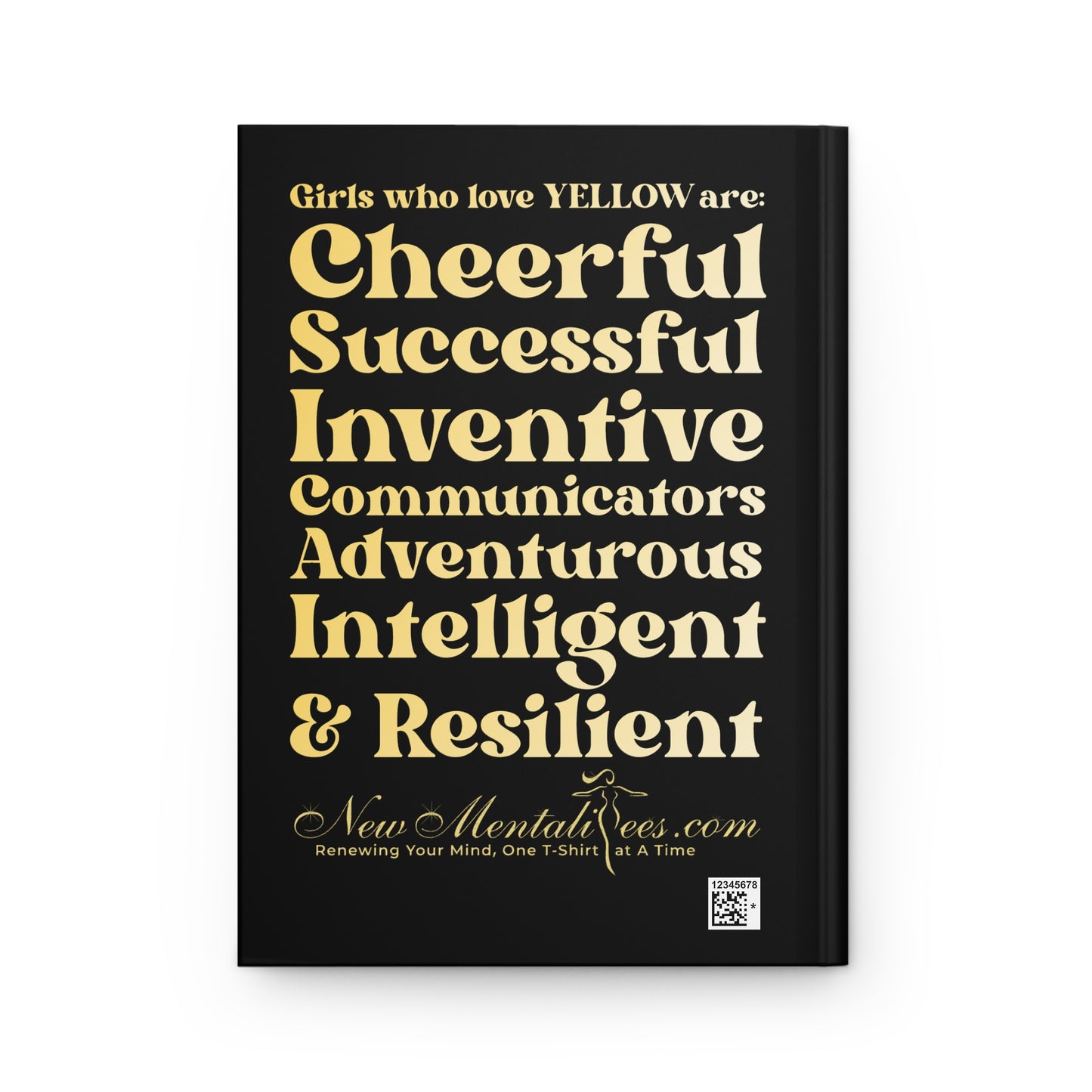 Yellow Girl 4 Life Black Matte Hardcover Journal – 150 Lined Pages | Inspirational Journal for Women & Girls | 5.75" x 8" Gift Notebook