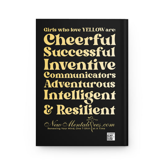 Yellow Girl 4 Life Black Matte Hardcover Journal – 150 Lined Pages | Inspirational Journal for Women & Girls | 5.75" x 8" Gift Notebook