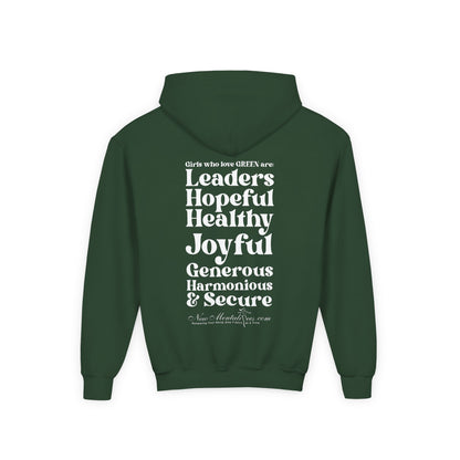 Green Girl 4 Life Hoodie - Cute Youth Green Graphic Hoodie, Positive Affirmation Hoodie, Inspirational Hoodie, Green Fashion