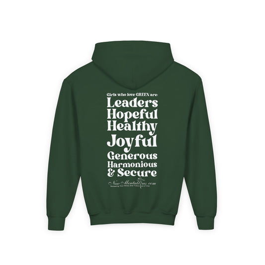 Green Girl 4 Life Hoodie - Cute Youth Green Graphic Hoodie, Positive Affirmation Hoodie, Inspirational Hoodie, Green Fashion