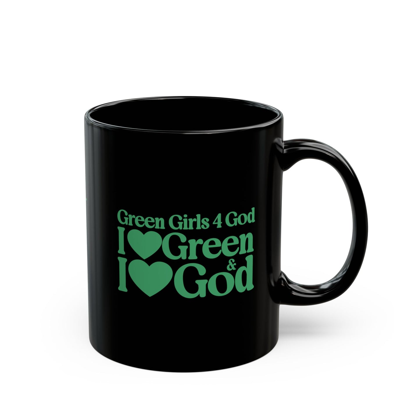 Green Girls 4 God Mug - Black Contrast Collection