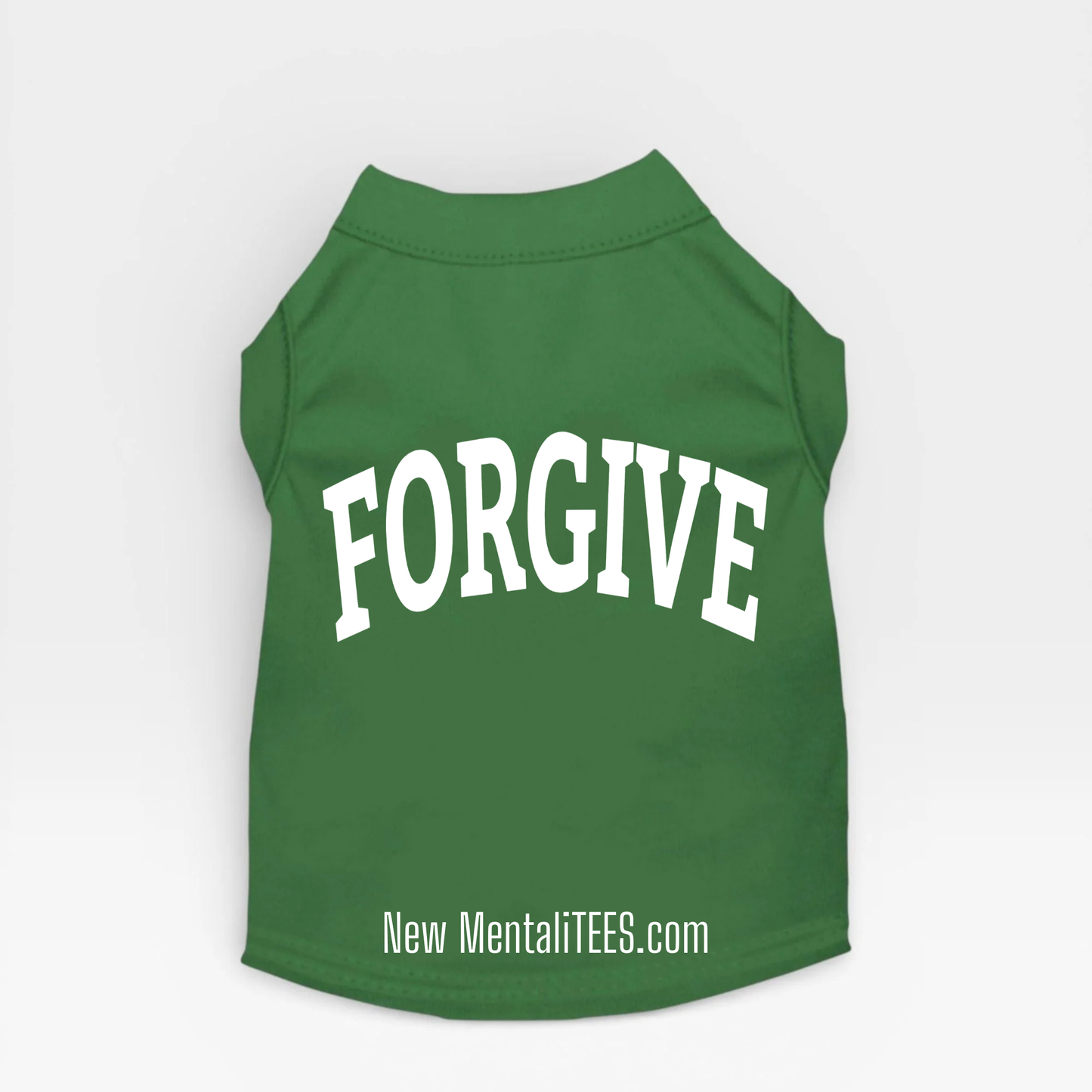 FORGIVE Collegiate Doggie Tank Top — A Little Shirt With A Big Message