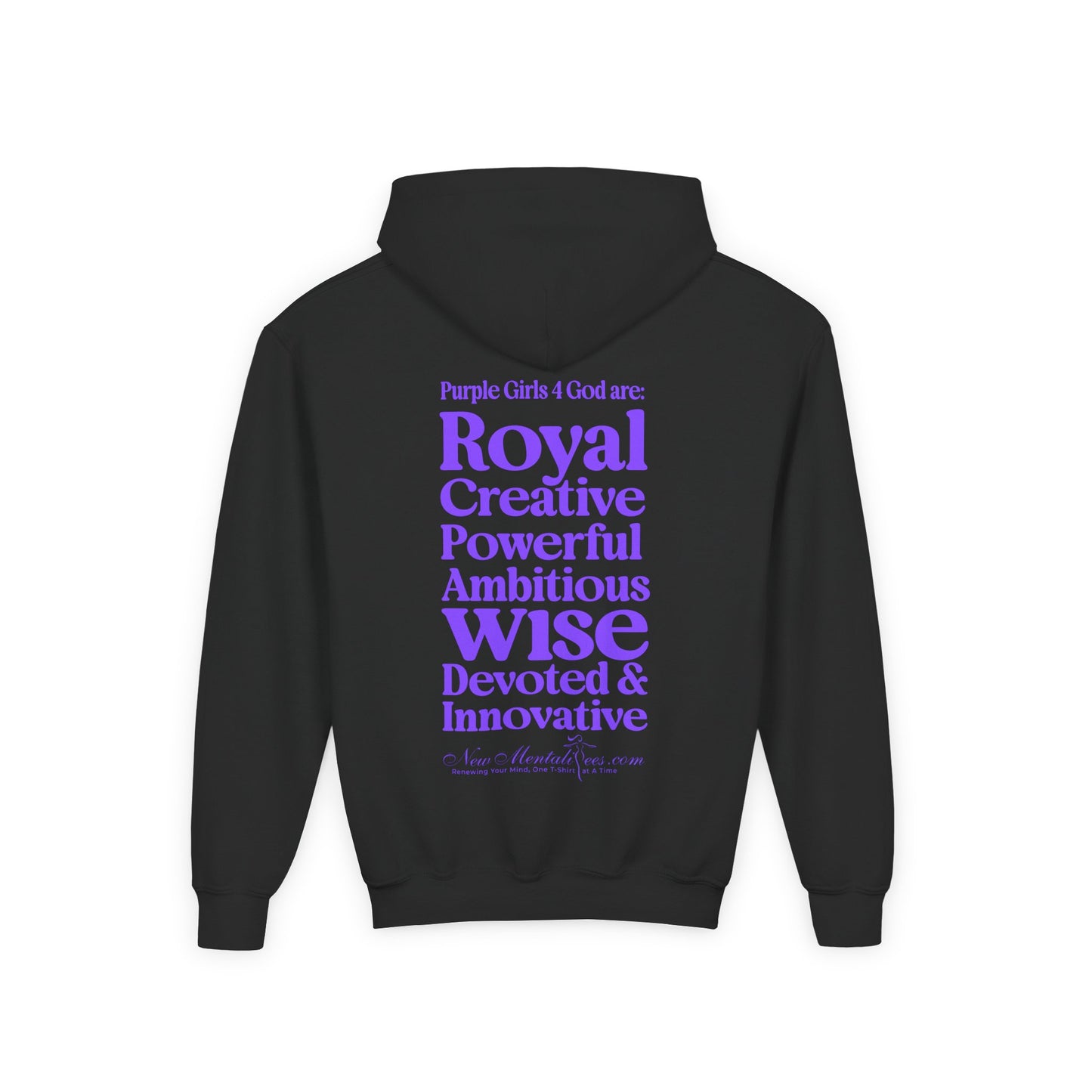 Purple Girls 4 God Youth Hoodie | Black Contrast