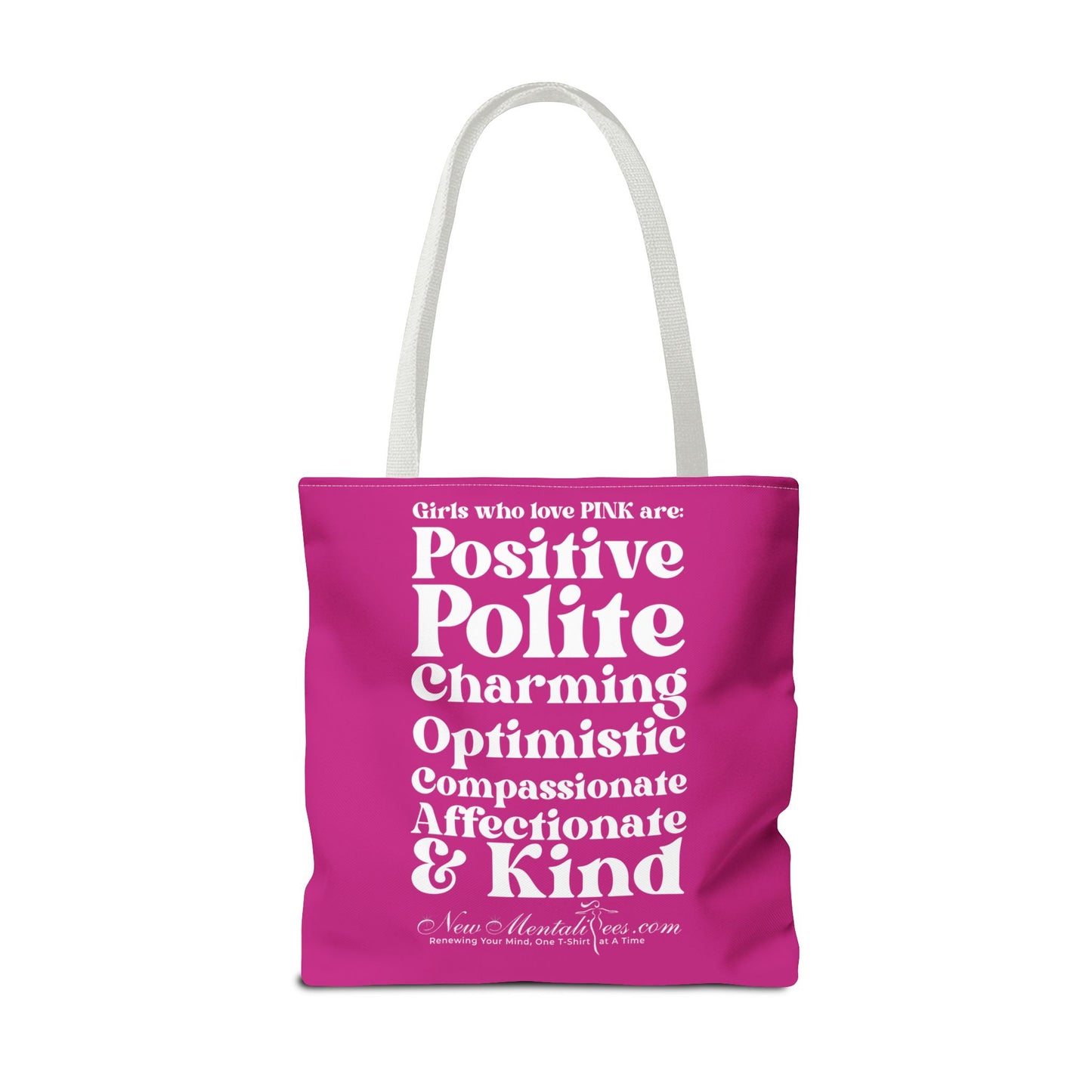 Pink Girl 4 Life Tote Bag - Cute Pink Bag for Women and Girls, Double Sided Inspirational Tote