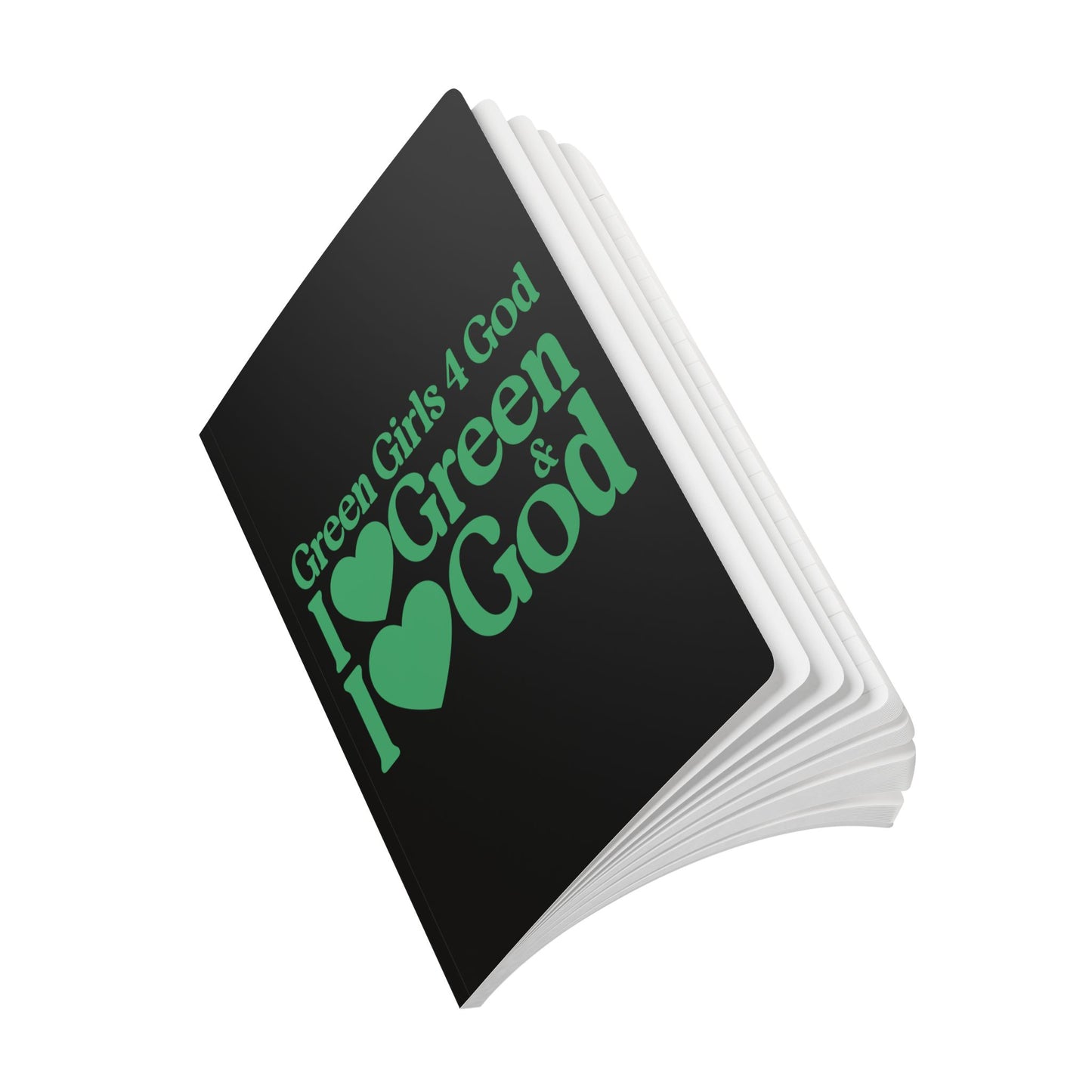 Green Girls 4 God Black Contrast Softcover Journal – Double-Sided Inspirational Faith Journal | 100 or 200 Pages | Notebook for Girls & Women Who Love God