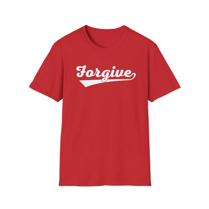 HomeRun Forgive Unisex T-Shirt | Baseball Script Tee | Inspirational Graphic Shirt | Positive Message Apparel | Motivational Unisex Shirt