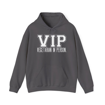 VIP Vegetarian Unisex Hoodie, Vegetarian In Person Statement Conversation Starter Hooded Sweatshirt