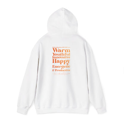 Orange Girl 4 Life Hoodie - Cute Ladies White Graphic Hoodie, Positive Affirmation Hoodie, Inspirational Unisex Hoodie, Orange Fashion