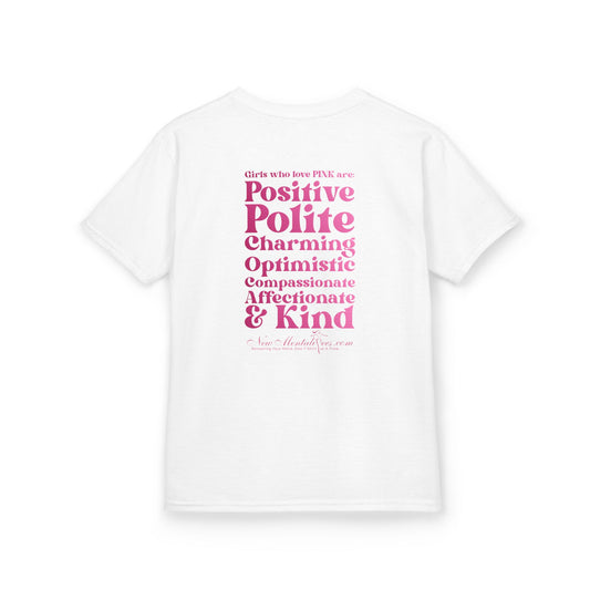 Pink Girl 4 Life T-Shirt - Cute Youth White Graphic Tee, Positive Affirmation Shirt, Inspirational Gift