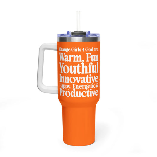 Orange Girls 4 God Colorful Tumbler - Faith Filled Women Who Love Orange