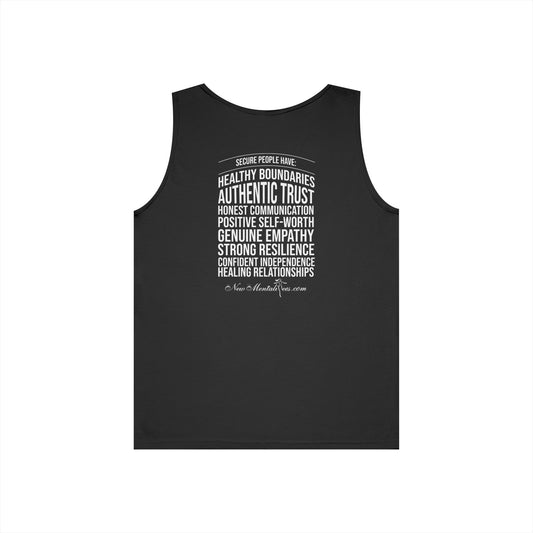 Secure Unisex Tank Top – White Design - Inspirational Confidence Tank | Positive Mindset Apparel | Inner Healing Inspired Graphic Tank for Men & Women