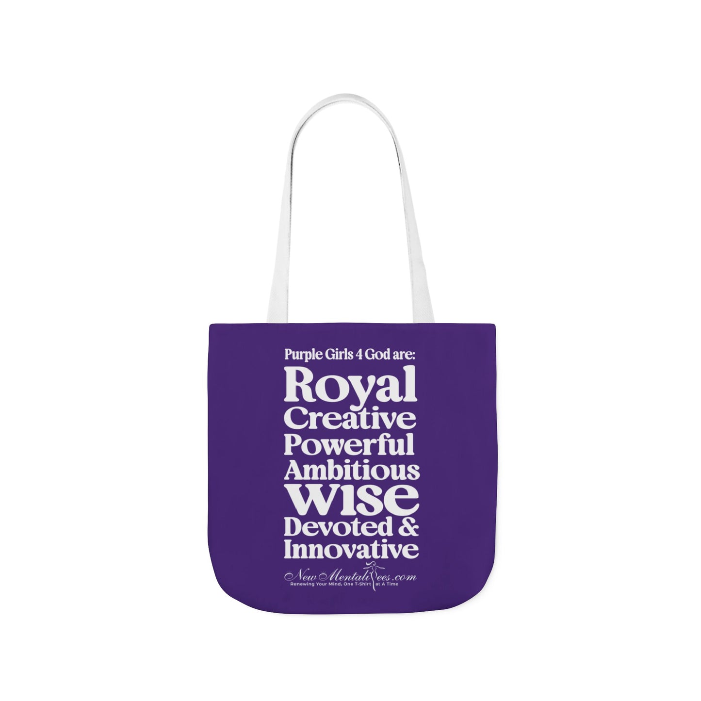 Purple Girls 4 God Tote Bag - You Are Royal, Creative, Powerful, Ambitious, Wise, Devoted, and Innovative!