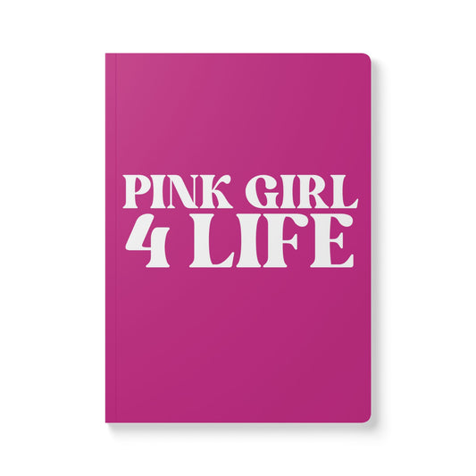 Pink Girl 4 Life Softcover Journal – Double-Sided Inspirational Journal | 100 or 200 Pages | Notebook for Girls & Women Who Love Pink