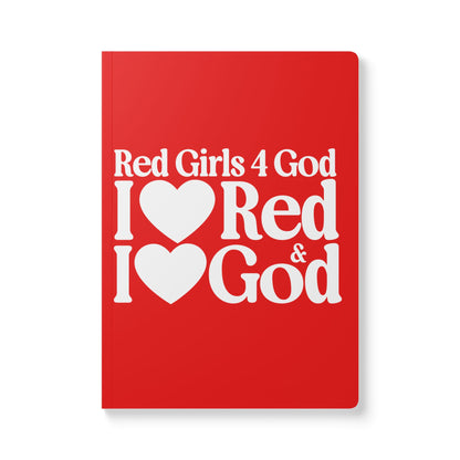 Red Girls 4 God Softcover Journal – Double-Sided Inspirational Faith Journal | 100 or 200 Pages | Notebook for Girls & Women Who Love God
