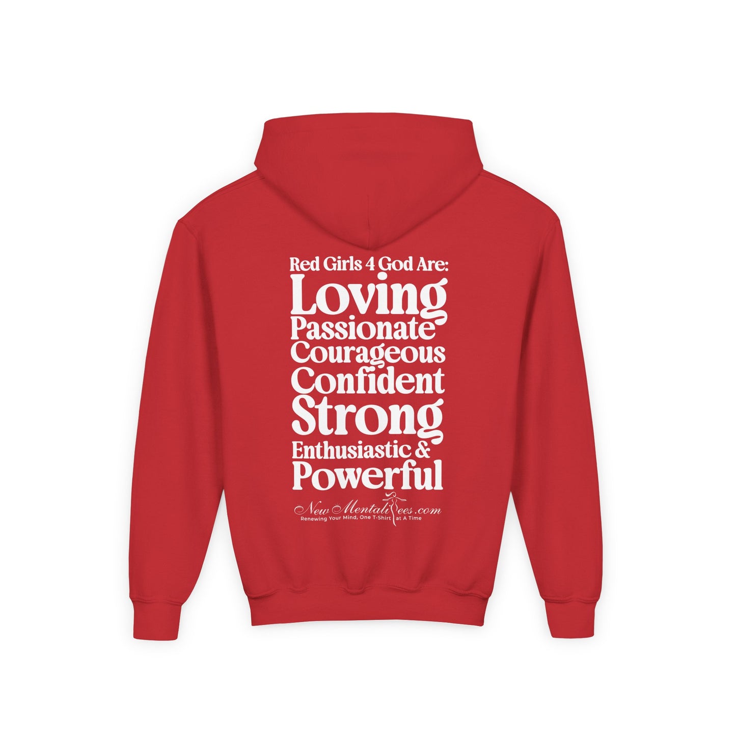 Red Girls 4 God Youth Hoodie - You are Loving, Passionate, Courageous, Confident, Strong, Enthusiastic, and Powerful!