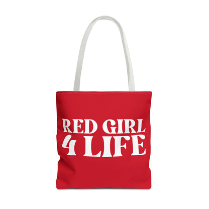 Red Girl 4 Life Tote Bag - Cute Red Bag for Women and Girls, Double Sided Inspirational Tote