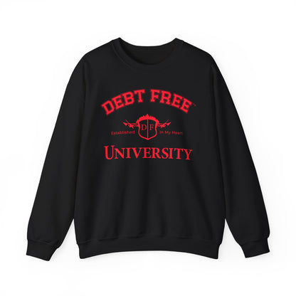 Debt Free University Enrollment Unisex Sweatshirt - Black Contrast Colors