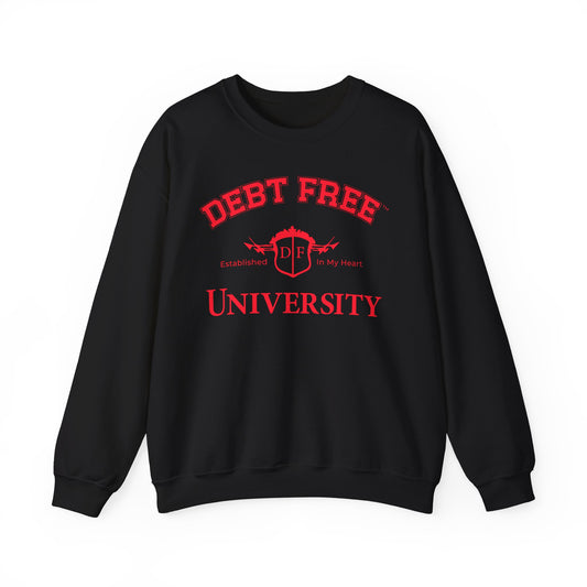 Debt Free University Enrollment Unisex Sweatshirt - Black Contrast Colors