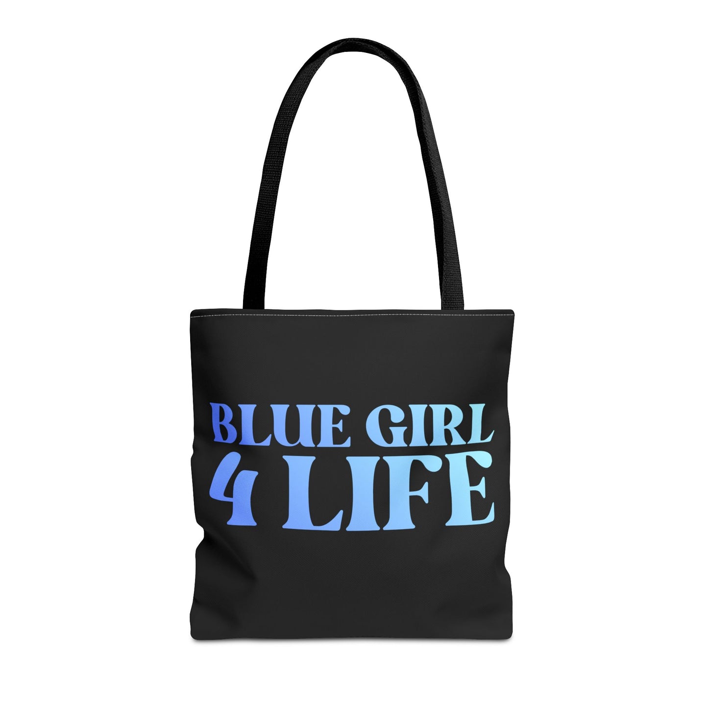 Blue Girl 4 Life Tote Bag - Cute Black Bag for Women and Girls, Double Sided Inspirational Tote
