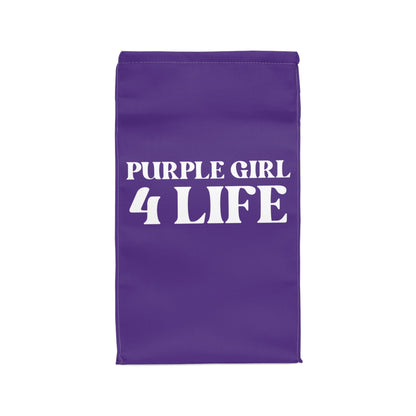 Purple Girl 4 Life Lunch Bag – Double-Sided Inspirational Purple Girl Lunch Tote | Insulated Lunch Bag | Girl Power Lunch Box