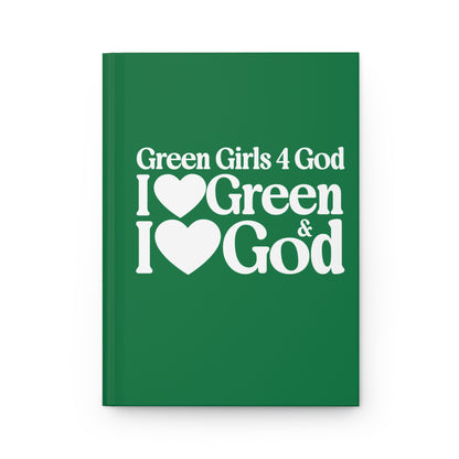 Green Girls for God Hardcover Journal – Double-Sided Inspirational Notebook | Matte Hardcover | 150 Lined Pages | Gift for Women & Girls
