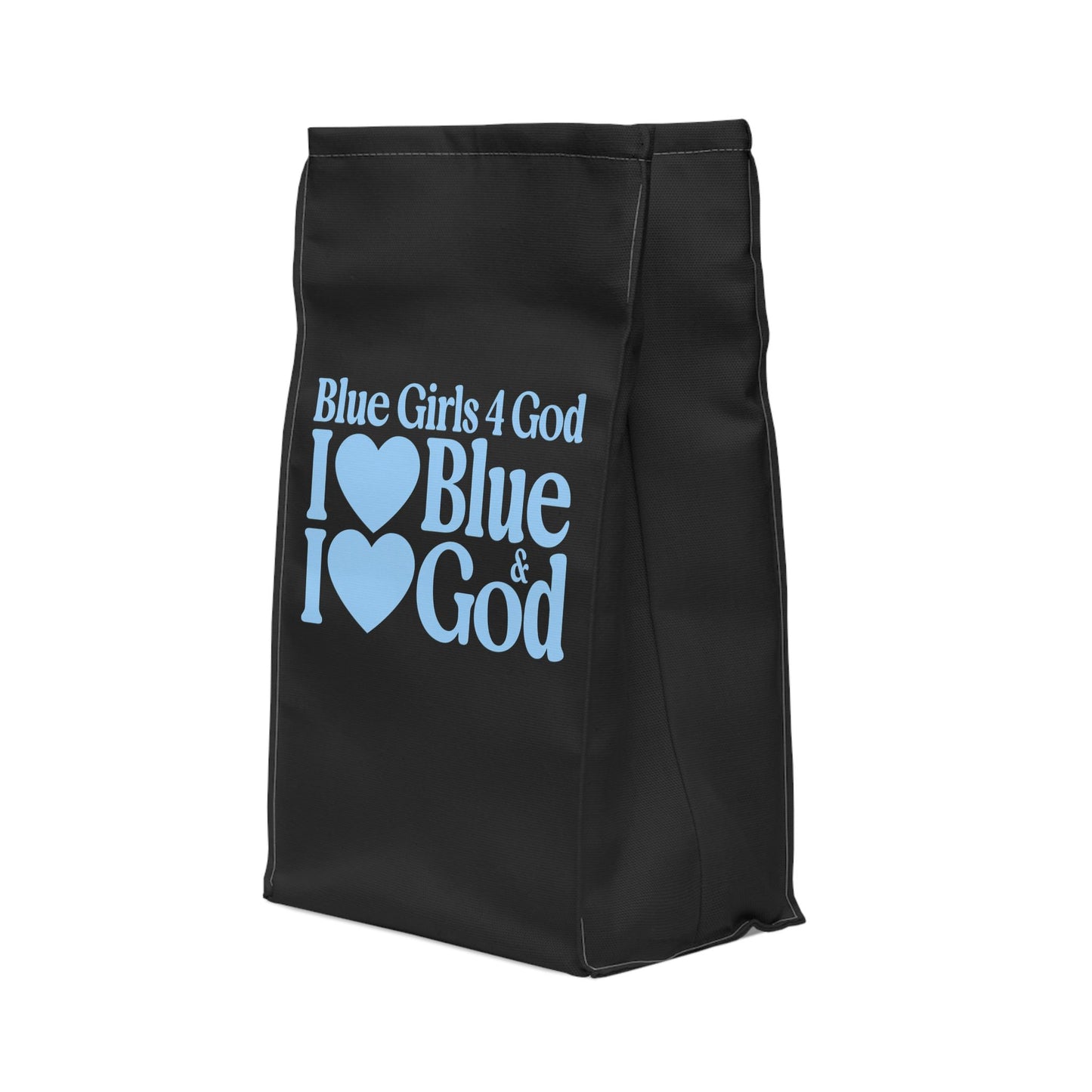 Blue Girls 4 God Black Contrast Lunch Tote – Double-Sided Inspirational Faith Lunch Bag | Insulated Lunch Bag | Gift for Girls & Women
