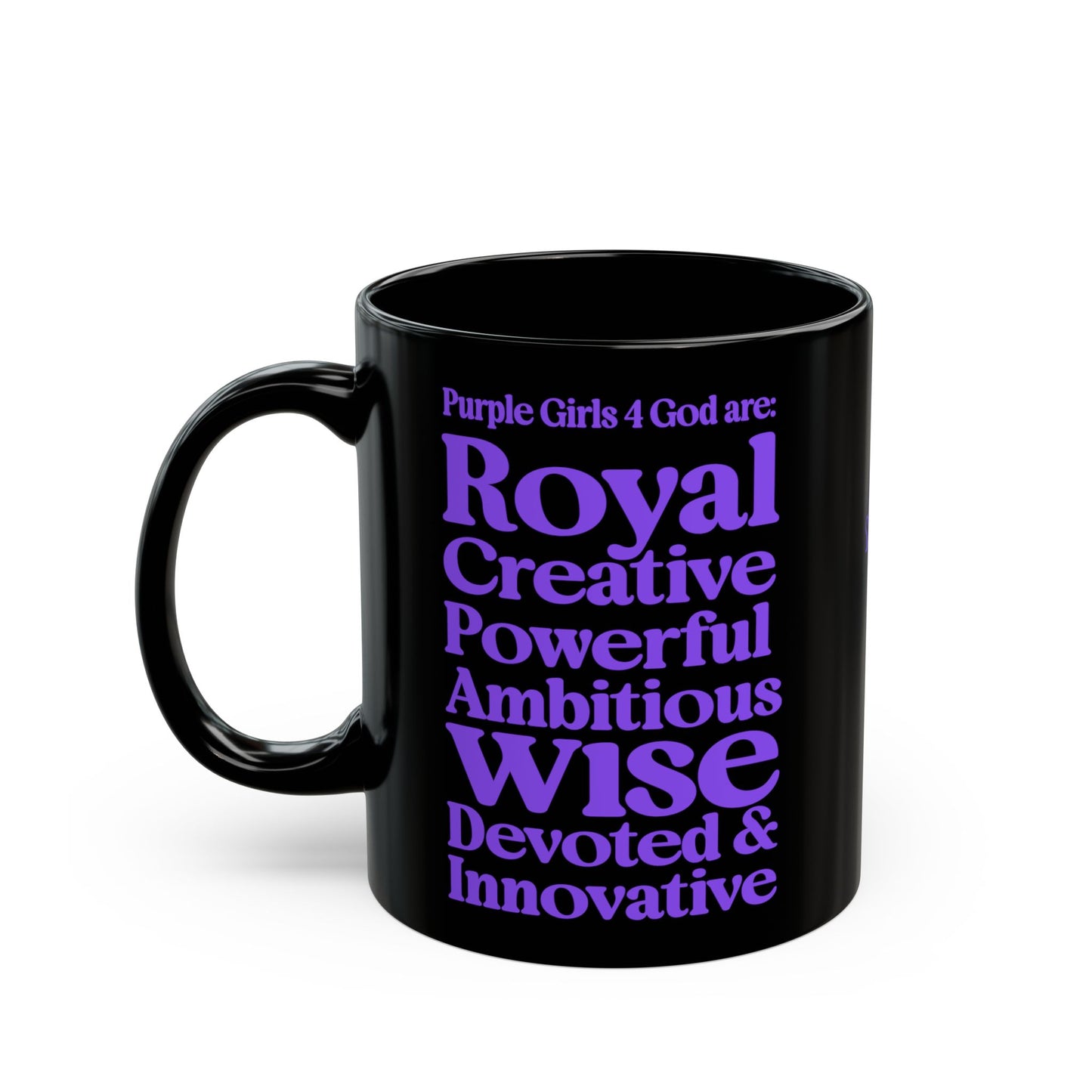 Purple Girls 4 God Mug - Black Contrast Collection