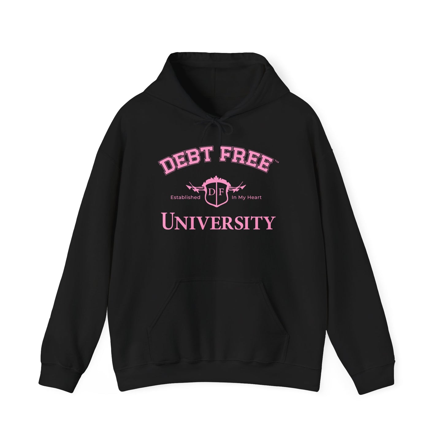 Debt Free University Enrollment Unisex Hoodie - Black Contrast Colors