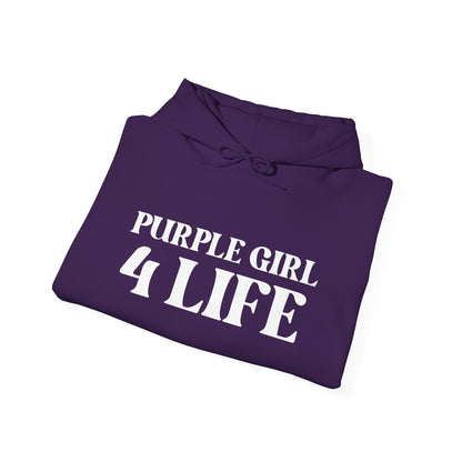 Purple Girl 4 Life Hoodie - Cute Ladies Purple Graphic Hoodie, Inspirational Hoodie, Positive Affirmation Unisex Hoodie, Purple Fashion