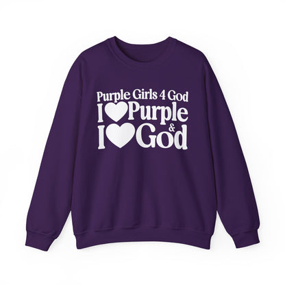 Purple Girls 4 God Adult Sweatshirt - You Are Royal, Creative, Powerful, Ambitious, Wise, Devoted, and Innovative!