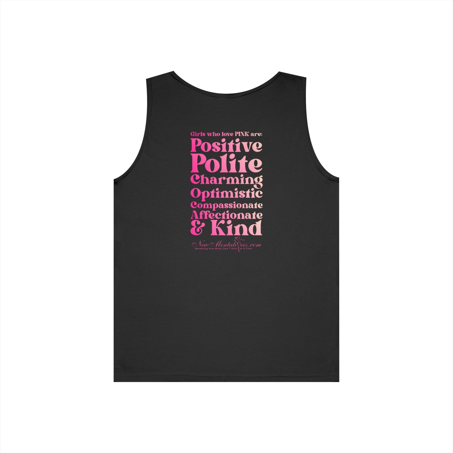 Pink Girl 4 Life Ladies Black Tank Top | Double-Sided Graphic Tank | Inspirational Tank for Women (Unisex)