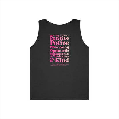 Pink Girl 4 Life Ladies Black Tank Top | Double-Sided Graphic Tank | Inspirational Tank for Women (Unisex)