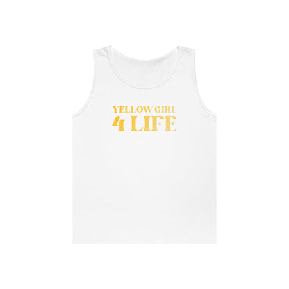 💛 Yellow Girl 4 Life Ladies White Tank Top | Double-Sided Graphic Tank | Inspirational Sleeveless Tank for Women (Unisex)