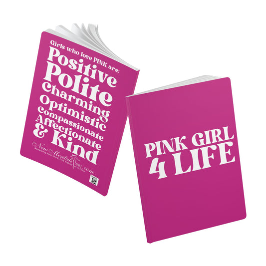 Pink Girl 4 Life Softcover Journal – Double-Sided Inspirational Journal | 100 or 200 Pages | Notebook for Girls & Women Who Love Pink