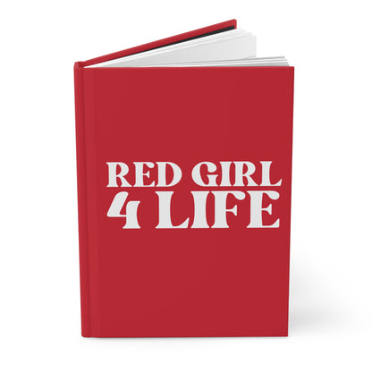 Red Girl 4 Life Red Matte Hardcover Journal – 150 Lined Pages | Inspirational Journal for Women & Girls | 5.75" x 8" Gift Notebook