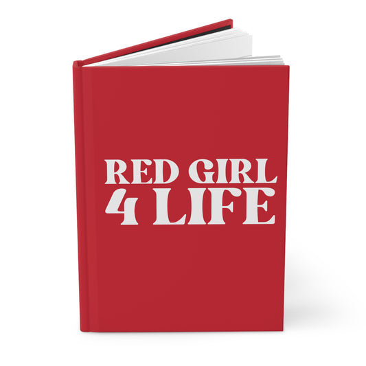 Red Girl 4 Life Red Matte Hardcover Journal – 150 Lined Pages | Inspirational Journal for Women & Girls | 5.75" x 8" Gift Notebook