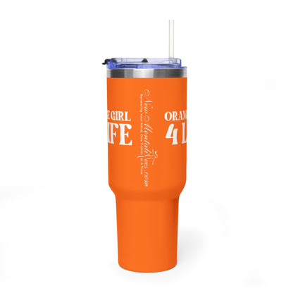 Orange Girl 4 Life 40 oz Orange Tumbler - Cute, Orange, Positive, Affirmation, Inspirational, Double Sided, Insulated Tumbler