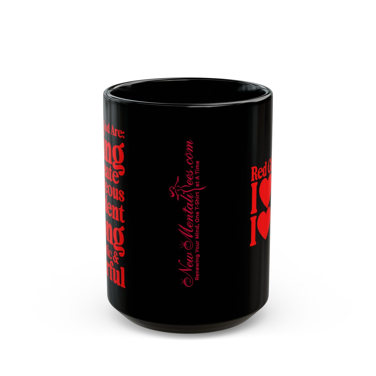 Red Girls 4 God Mug - Black Contrast Collection