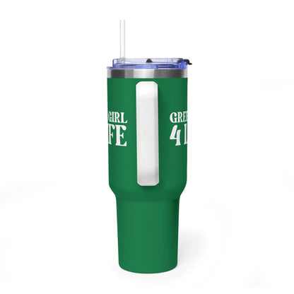 Green Girl 4 Life 40 oz Green Tumbler - Cute, Green, Positive, Affirmation, Inspirational, Double Sided, Insulated Tumbler